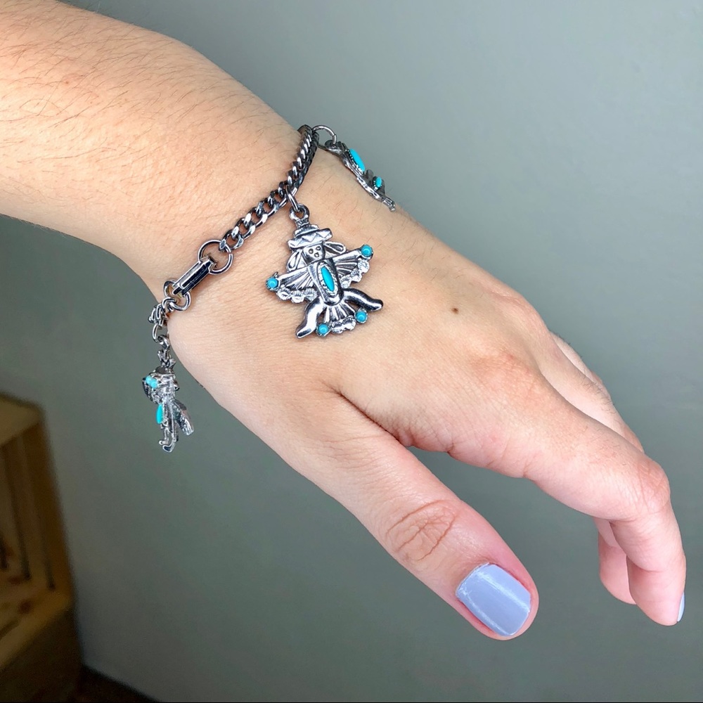 VTG native american themed charm bracelet